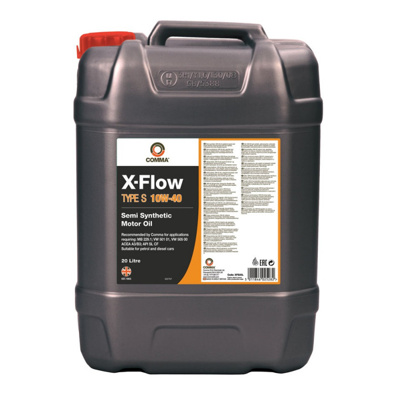 Моторна олива Comma X-FLOW TYPE S 10W-40 API SL/CF; ACEA A3/B3 20л (XFS20L)