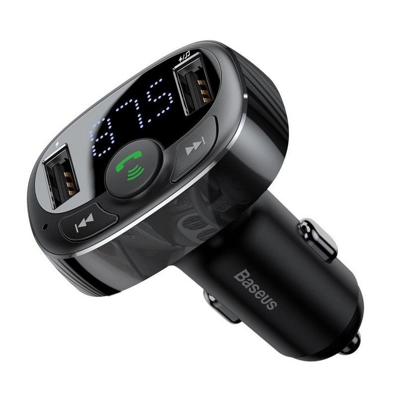 FM модулятор Bluetooth Fm трансмиттер для авто 2.4 A Baseus 2USB черный (CCTM-01)