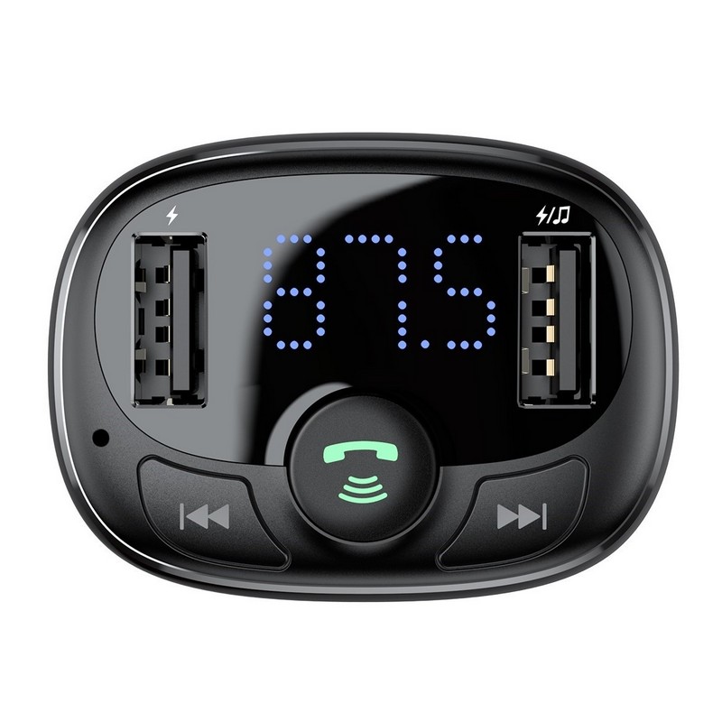 FM модулятор Bluetooth Fm трансмиттер для авто 2.4 A Baseus 2USB черный (CCTM-01)