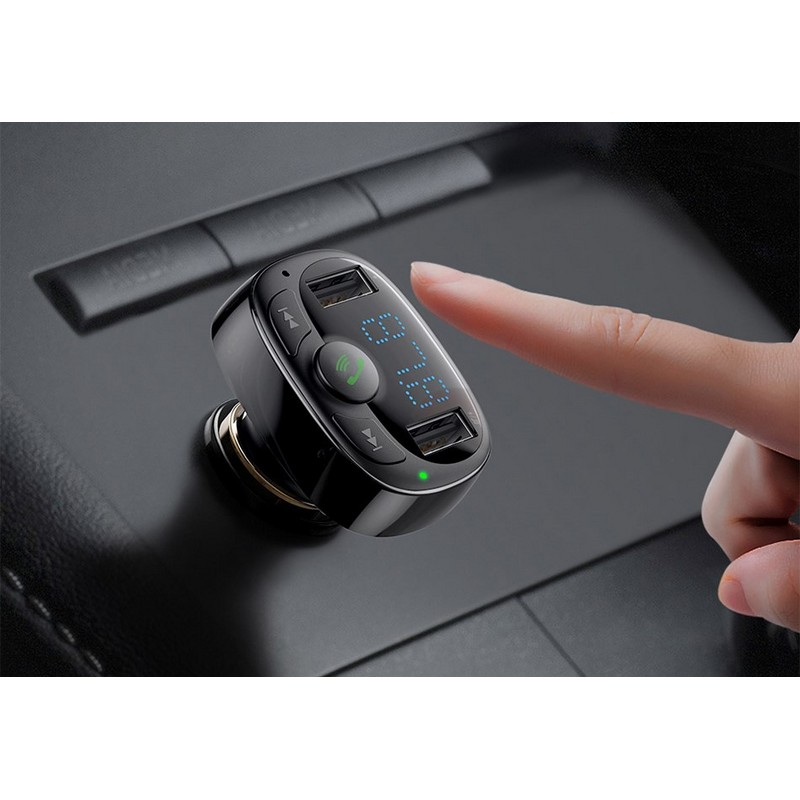 FM модулятор Bluetooth Fm трансмиттер для авто 2.4 A Baseus 2USB черный (CCTM-01)