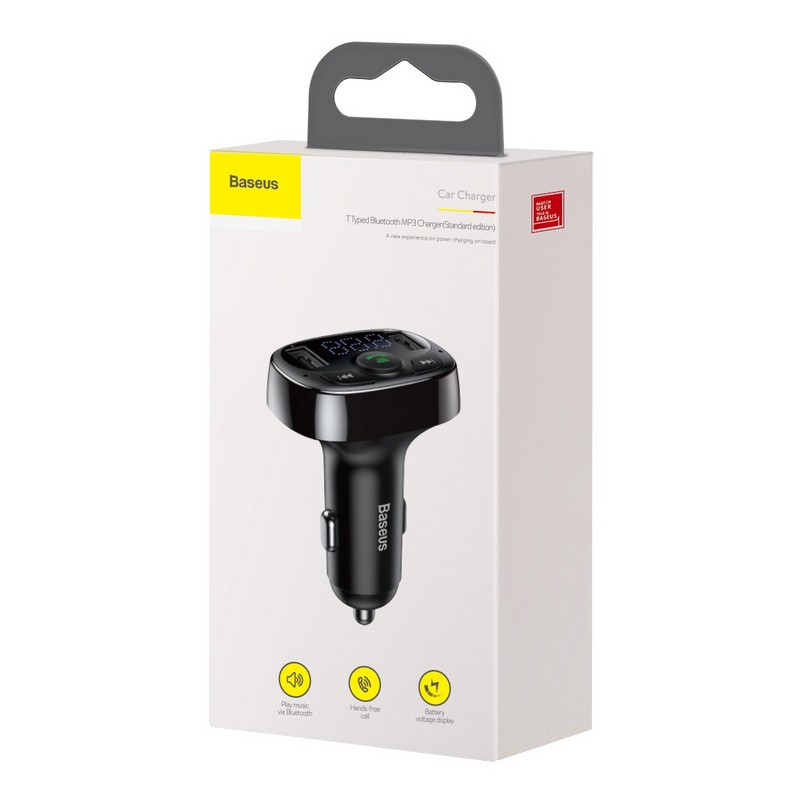 FM модулятор Bluetooth Fm трансмиттер для авто 2.4 A Baseus 2USB черный (CCTM-01)