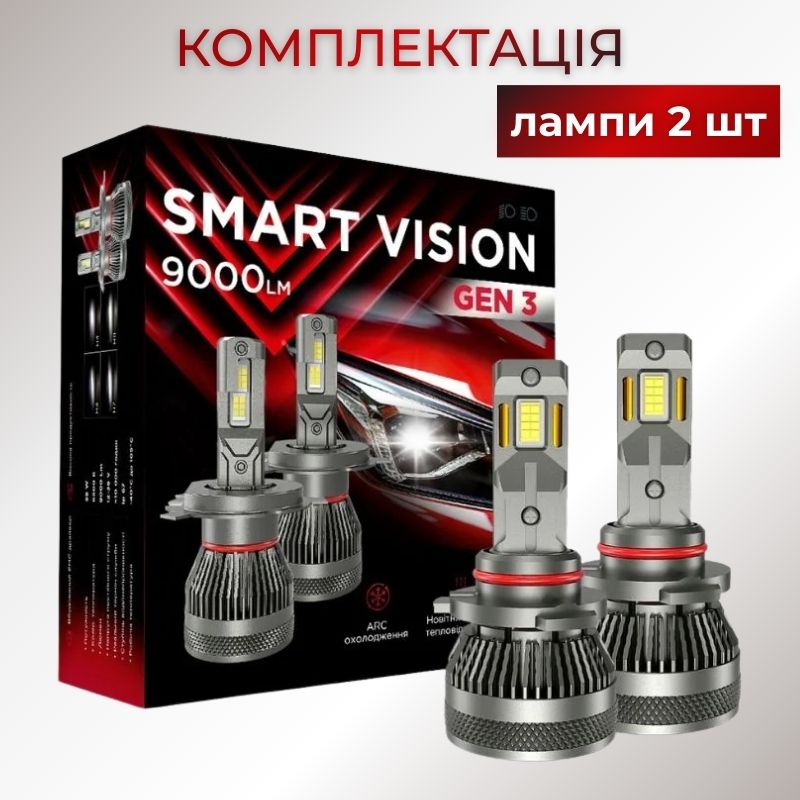 Светодиодные лампы HB3 SMG3-9005 для авто Carlamp Smart Vision Gen3 Led автолампы 9000 Lm 6500 K (SMG3HB3)