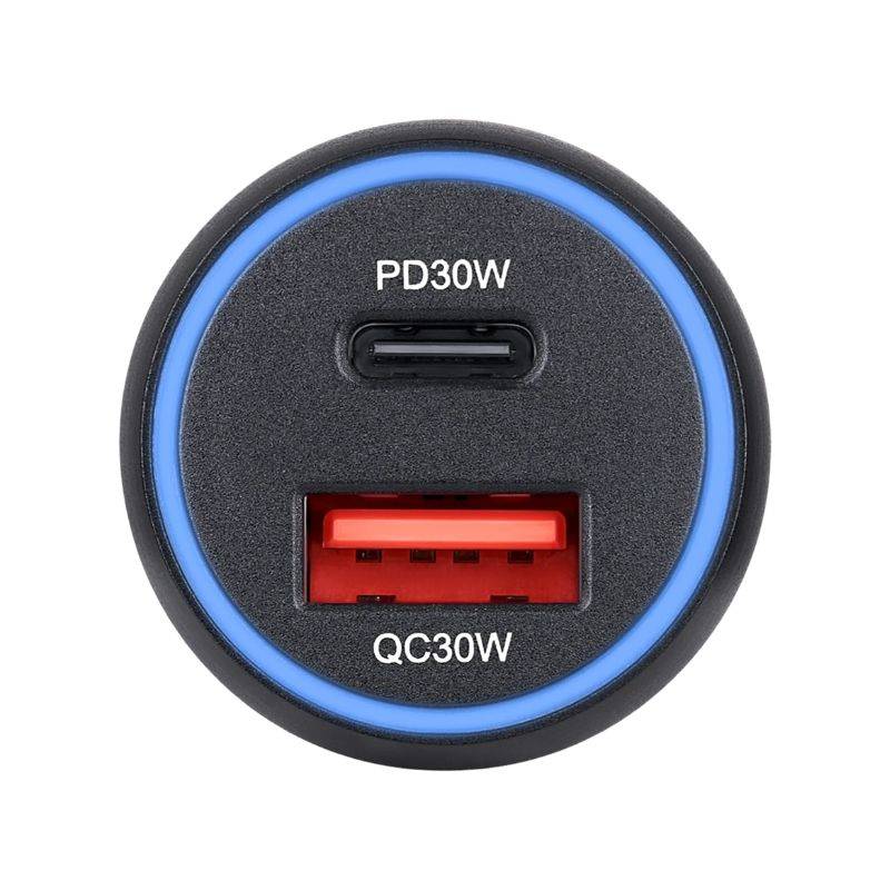 АЗУ 60W 1xUSB-C+1xUSB-A LED черн. Brevia (60шт.) (46060CUB)