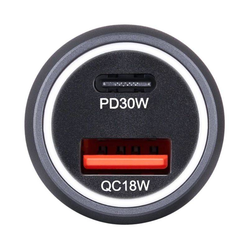 АЗУ 48W 1xUSB-C+1xUSB-A LED серый Brevia (60шт.) (46048SCUG)