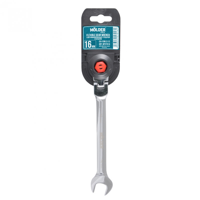 Ключ комбінований з тріскачкою та карданом 16 мм Molder (MT57016)