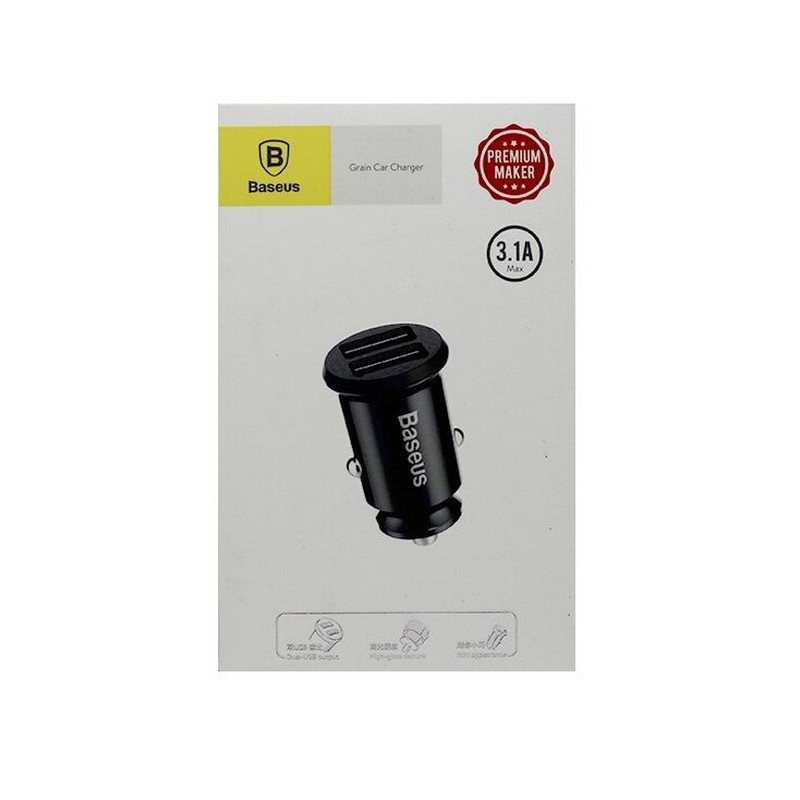 Автомобільний зарядний пристрій 3.1A Baseus 2USB Сріблястий (CCALL-ML01/02)