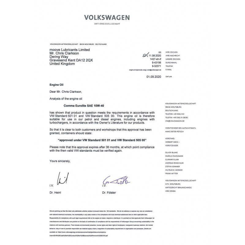 Моторна олива Comma EUROLITE 10W-40 API SN, CF; ACEA A3/B4 60л (EUL60L)