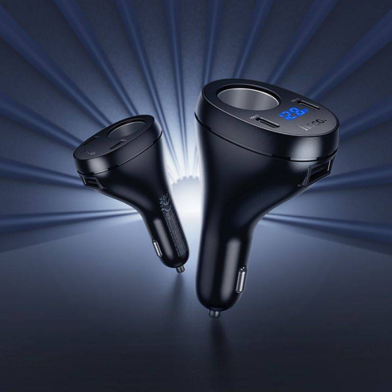 Автомобильное зарядное устройство Hoco Z61 17W 3.4А USB Type-C LED дисплей (Z61)