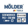 Отвертка крестовая ударная с шестигранной опорой Molder (MT33107)
