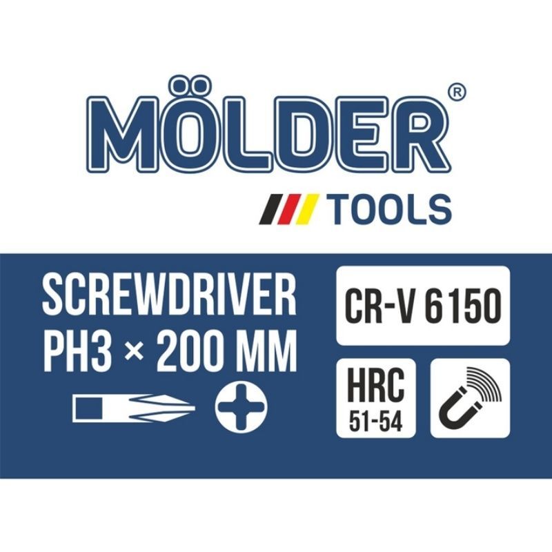 Отвертка крестовая ударная с шестигранной опорой Molder (MT33107)