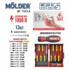 Набор отверток изолированных PH/PZ/SL/Torx Molder CrV 6150 VDE 1000 В с индикатором напряжения 13 шт (MT35213)