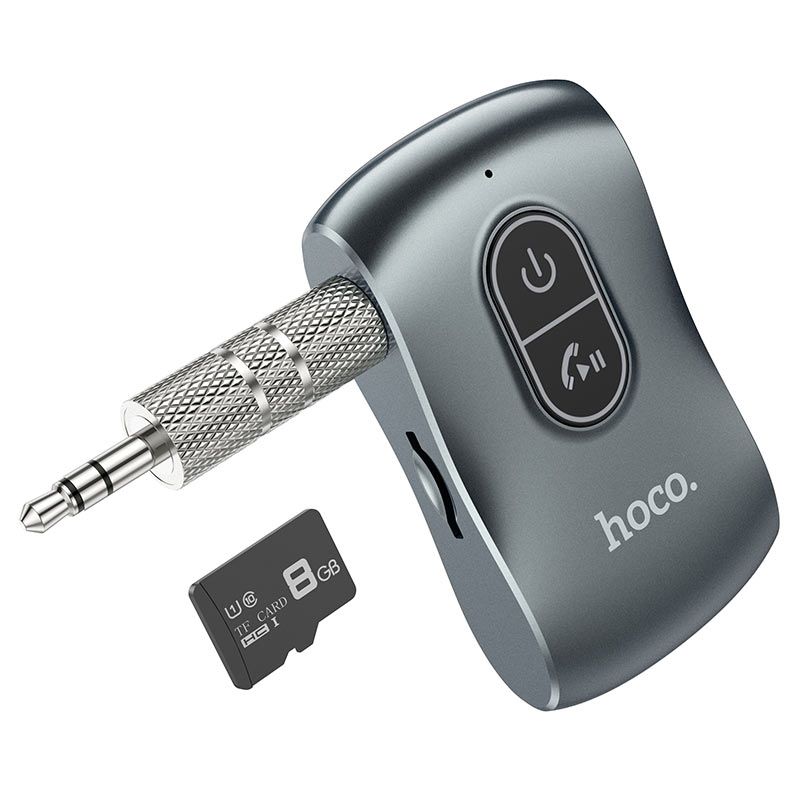 Аудіоадаптер універсальний HOCO Tour Car AUX BT Receiver E73 |BT5.0, TF, Mic, 10h| (grey)