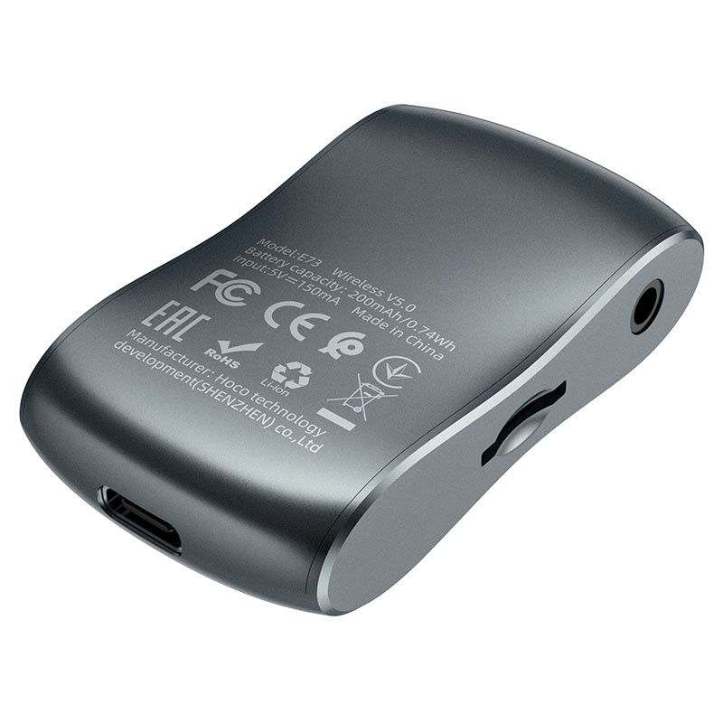 Аудіоадаптер універсальний HOCO Tour Car AUX BT Receiver E73 |BT5.0, TF, Mic, 10h| (grey)