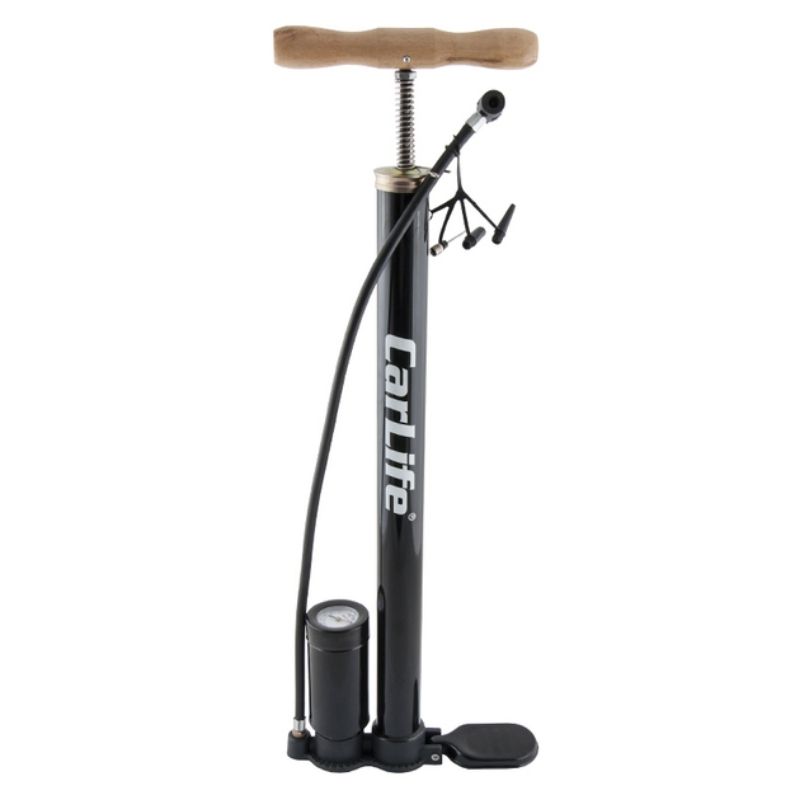 Помпа ручна 10Атм CARLIFE з манометром дерев'яна ручка адаптери (HP820)