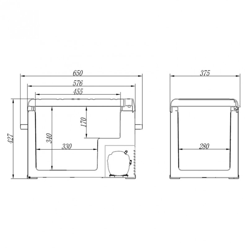 Портативный холодильник 40л BREVIA автохолодильник с LG-компрессором стальной 12/24В 220В (22425)