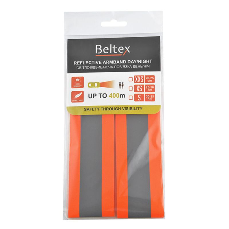 Світловідбиваюча пов'язка помаранчева день/ніч XS 25-30см Beltex (BX70710)