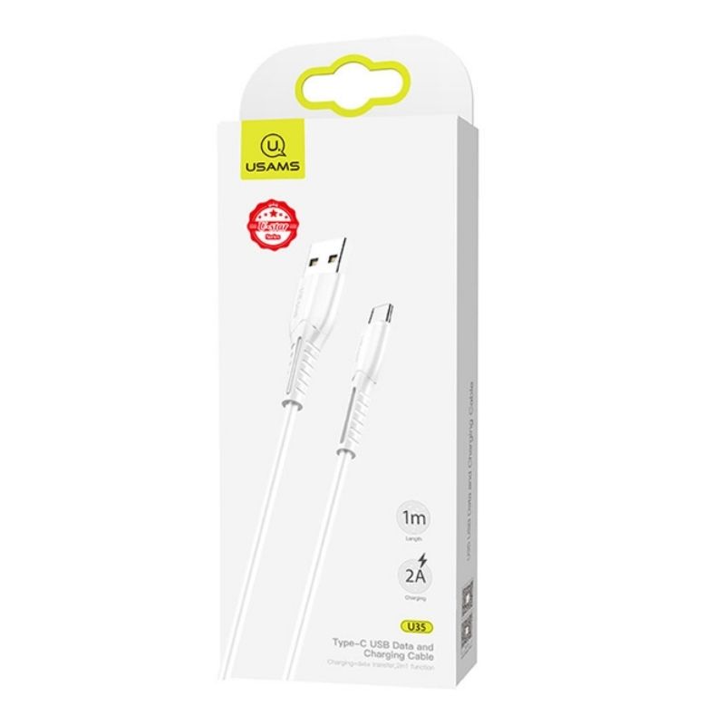 Кабель синхронізації Usams U35 Type-C 1м білий (SJ366USB02)
