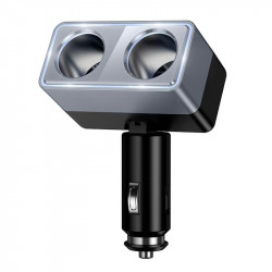 Адаптер автомобільний HOCO Smart dual cigarette lighter car charger Z65 |2DC, 240W| (black)