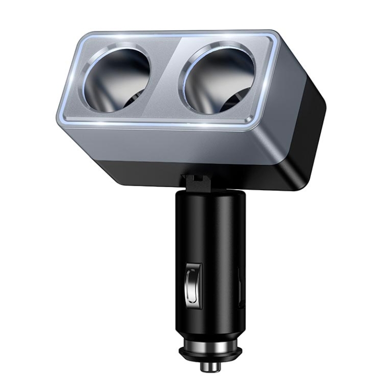 Адаптер автомобільний HOCO Smart dual cigarette lighter car charger Z65 |2DC, 240W| (black)