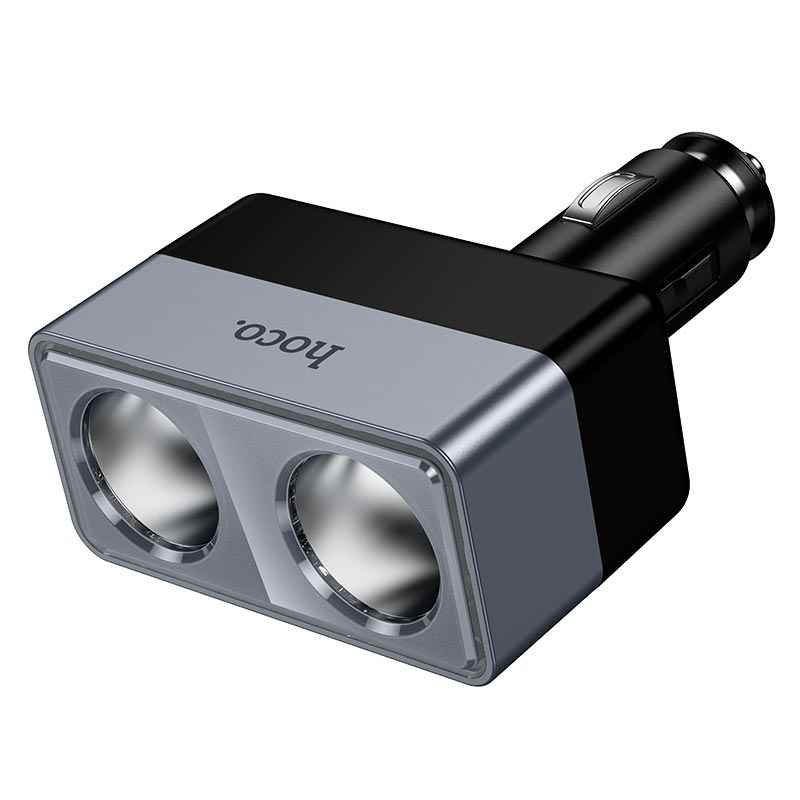 Адаптер автомобільний HOCO Smart dual cigarette lighter car charger Z65 |2DC, 240W| (black)