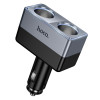 Адаптер автомобільний HOCO Smart dual cigarette lighter car charger Z65 |2DC, 240W| (black)