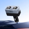 Адаптер автомобільний HOCO Smart dual cigarette lighter car charger Z65 |2DC, 240W| (black)