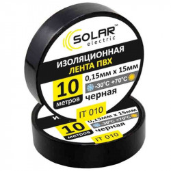 Ізолента чорна 10м Solar (IT010)