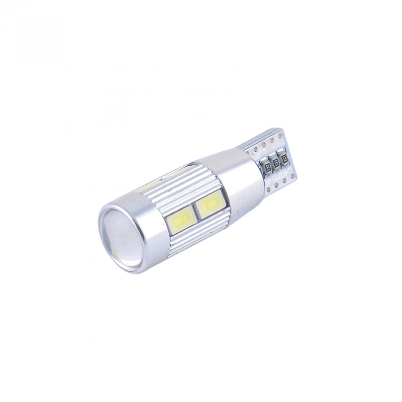 Лампи LED 12V T10 10SMD 5730 + лінза CANBUS (2шт) Solar (SL1348)