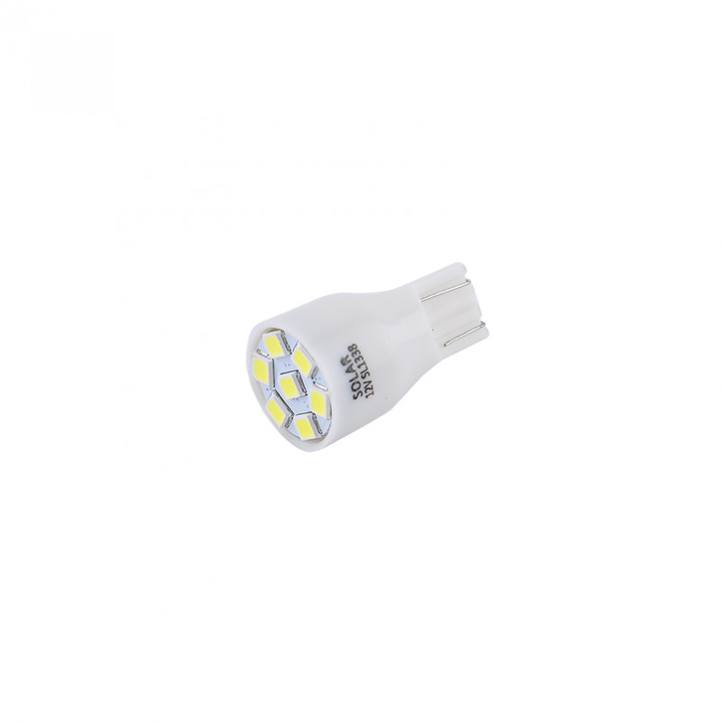 Лампы LED 12V T10 W2.1x9.5d 7SMD 2835 белые Solar (SL1338)