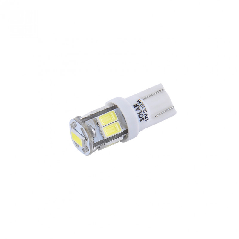 Лампы светодиодные 12в t10 9smd 5730 solar (2шт) (SL1336)
