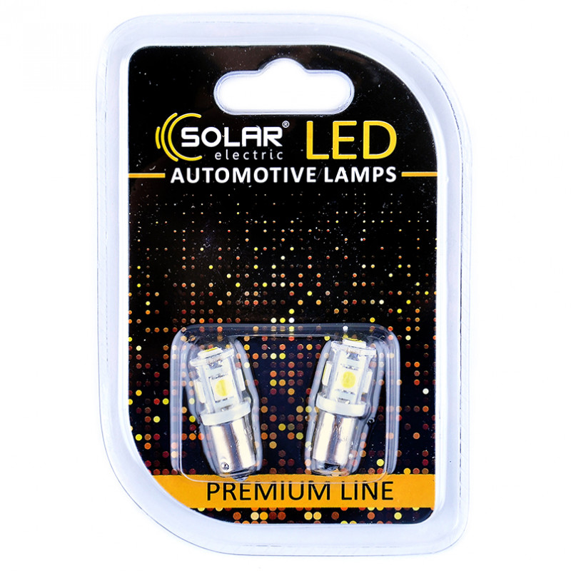 Лампи LED сонячні 24V T8.5 BA9s 5SMD 5050 білі 2шт Solar (SL2531)