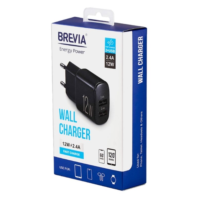 Зарядник BREVIA ePower 12W 2xUSB-A (45012DUB)