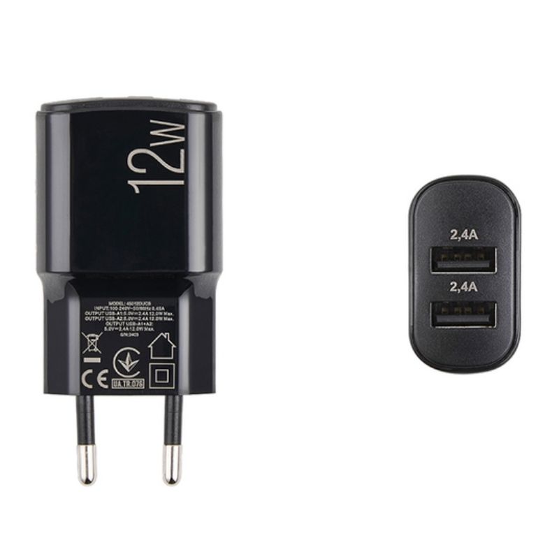 Зарядник BREVIA ePower 12W 2xUSB-A + Cable USB-A to Lightning 1м (45012DULB)