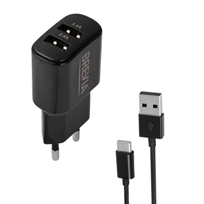 Зарядний пристрій 12W 2xUSB-A BREVIA (45012DUCB)