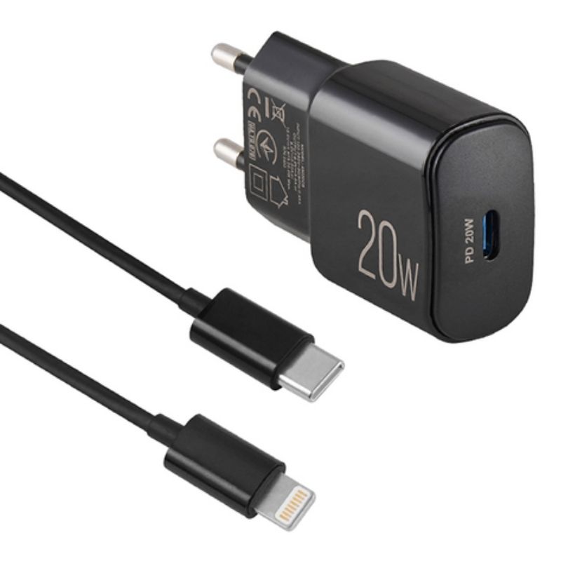 Зарядний пристрій BREVIA ePower PD20W з кабелем USB-C to Lightning 1м (45020CLB)