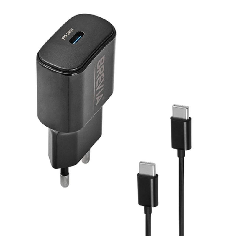 Зарядний пристрій BREVIA ePower PD20W з кабелем USB-C to USB-C 1м (45020CCB)
