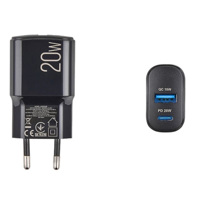 Зарядний пристрій BREVIA ePower PD20W USB-C+USB-A (45020CAB)