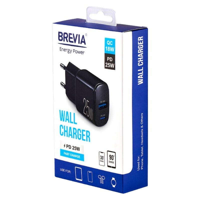Зарядний пристрій BREVIA ePower PD25W USB-C+USB-A (45025CAB)