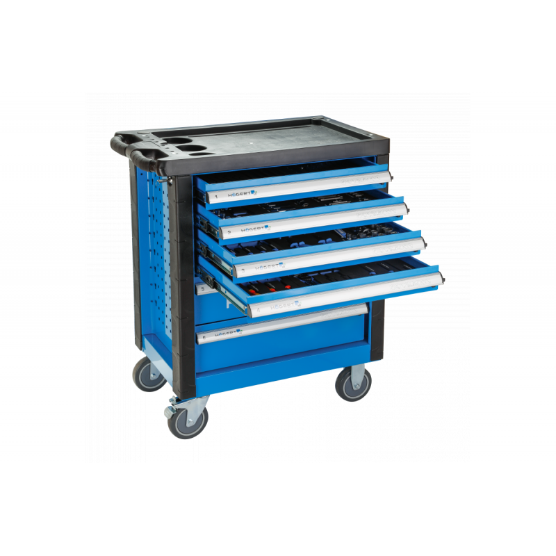 Візок інструментальний 6 ящиків Hogert посилений пластиковий верх (HT7G046)