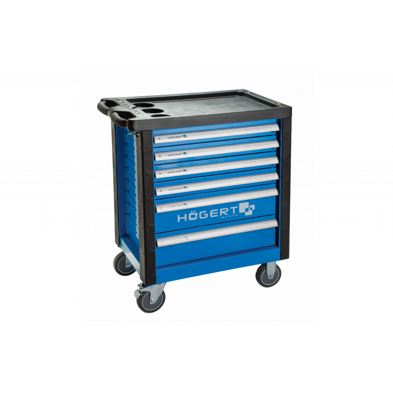 Візок інструментальний 6 ящиків Hogert посилений пластиковий верх (HT7G046)