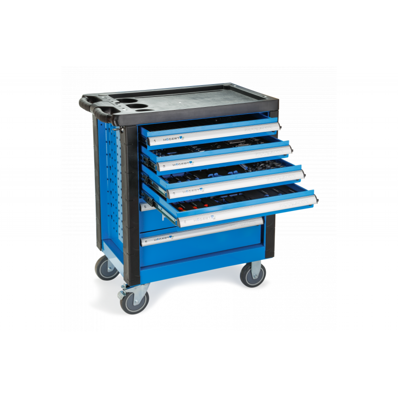 Візок інструментальний 6 ящиків Hogert 171 інструмент (HT7G052)