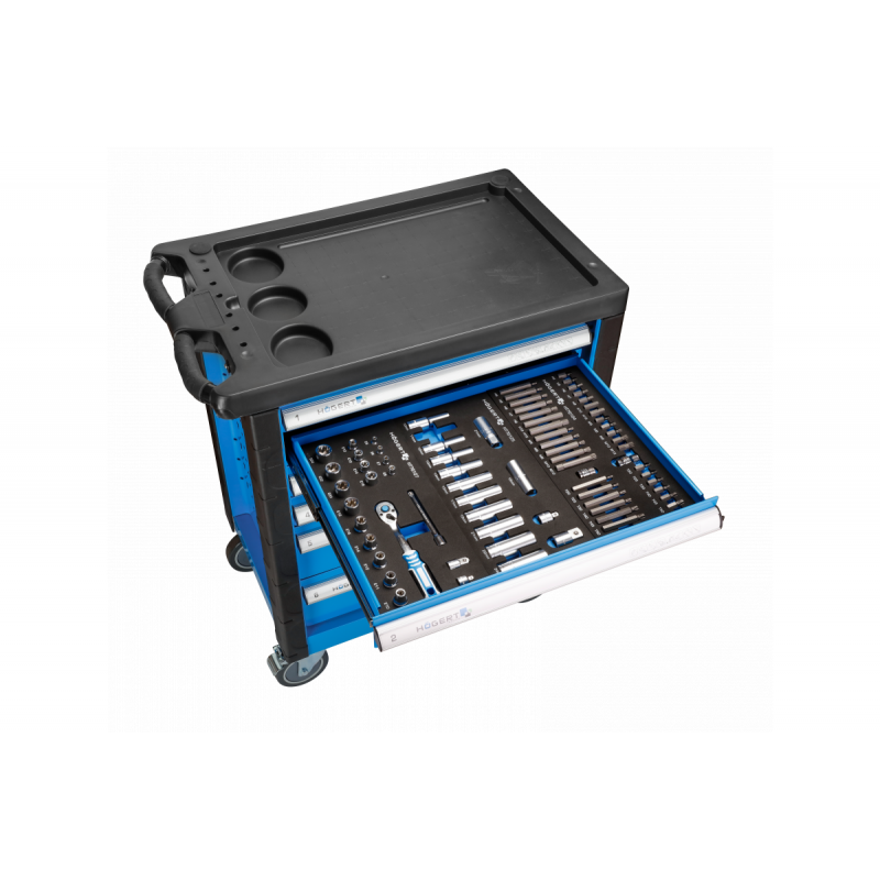 Візок інструментальний 6 ящиків Hogert 171 інструмент (HT7G052)