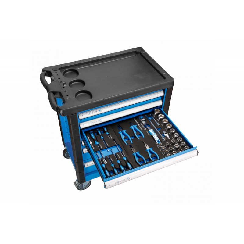 Візок інструментальний 6 ящиків Hogert 171 інструмент (HT7G052)