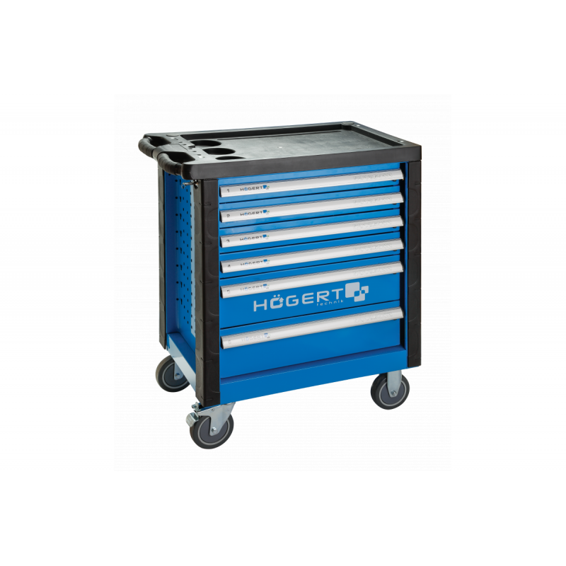 Тележка инструментальная 6 ящиков Hogert 214 инструментов (HT7G056)