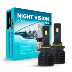 Світлодіодні лампи НВ4-9006 для авто Carlamp Night Vision Gen 3 Led автолампи 5500K 6000 Lm (NVG3HB4)