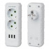 Мережевий трійник із заземленням F102 на 2 розетки +3*USB, 2500W, 10A (Білий)