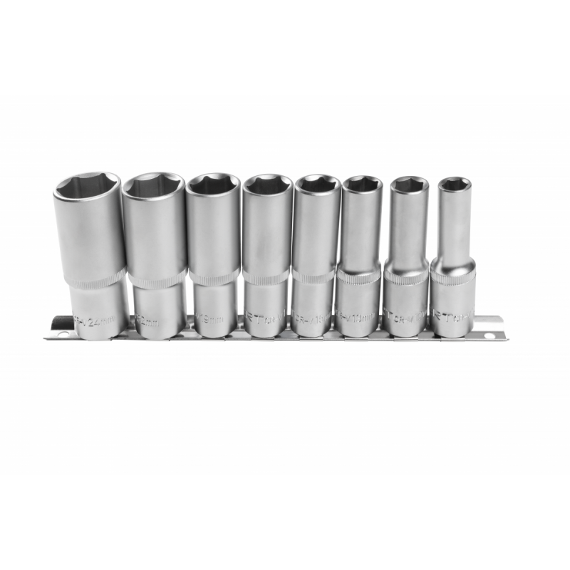 Набор шестигранных глубоких головок 1/2", 8 шт., HOEGERT 1/2" (HT4R050)