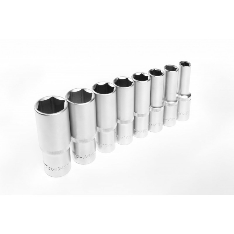 Набор шестигранных глубоких головок 1/2", 8 шт., HOEGERT 1/2" (HT4R050)