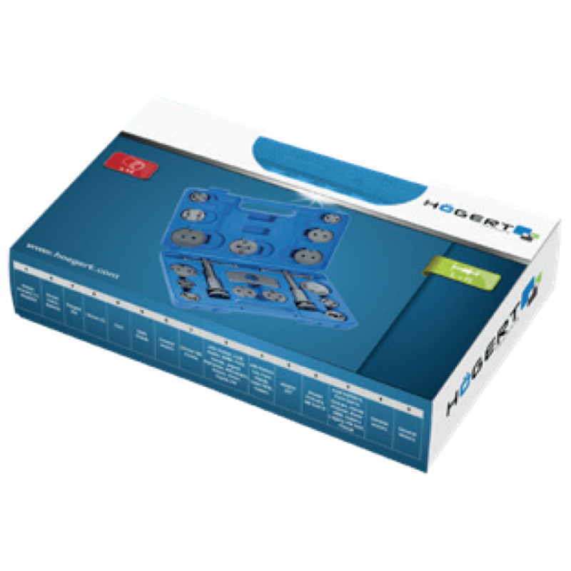 Набір для утоплення поршнів гальмівних циліндрів 18 предметів Hogert (HT8G374)