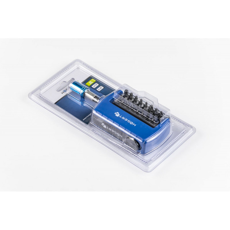 Набір біт з бітоутримувачем 1/4" SL PH PZ TORX 17 шт Hogert (HT1S401)